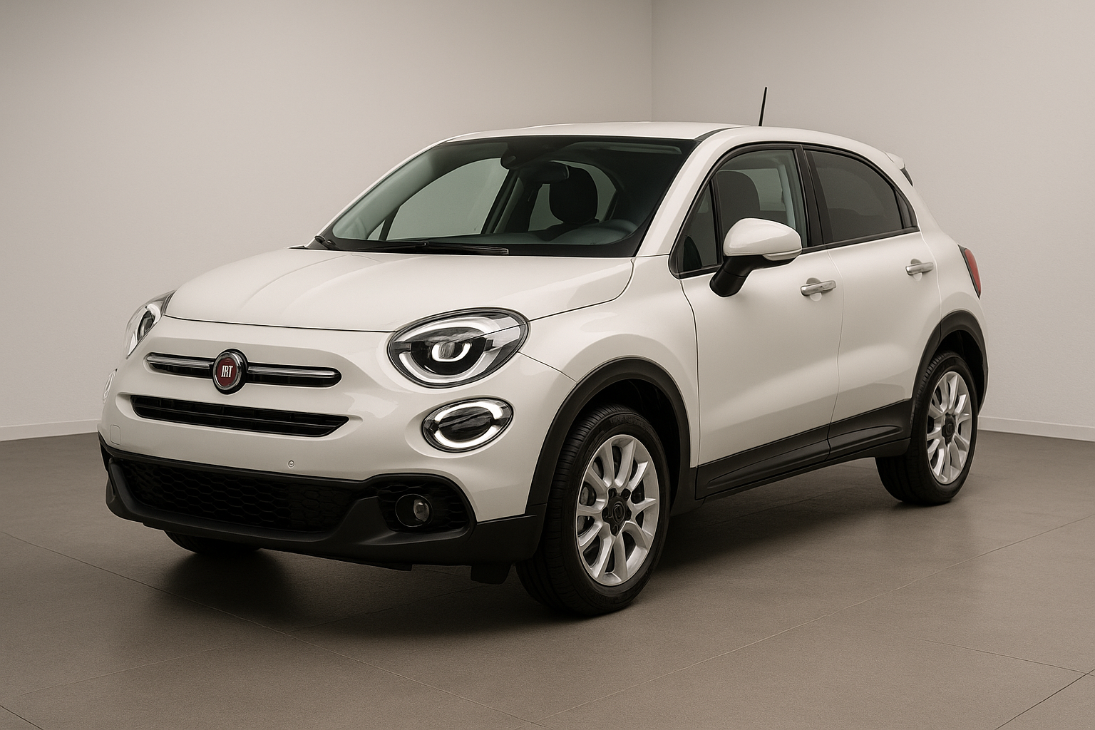 Genera la foto di una fiat 500x bianca nuova