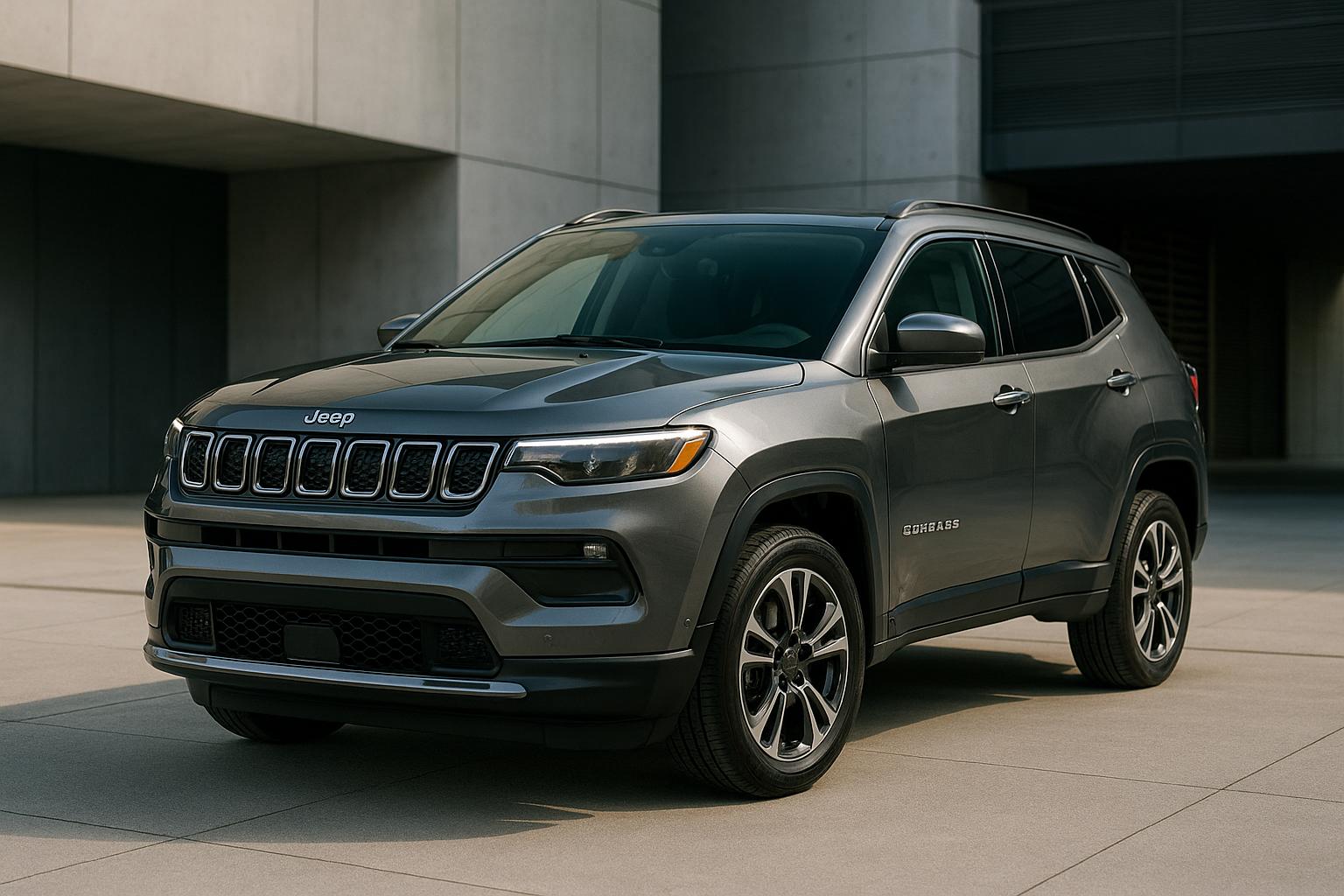 Genera una foto di un auto nuova tipo suv jeep compass